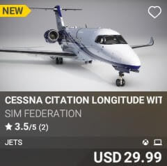 Cessna Citation Longitude with GHD 2100 HUD by Sim Federation. USD 29.99. New on PC and Xbox