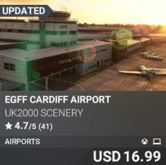EGFF Cardiff Airport by UK2000 Scenery. USD 16.99. Update on PC and Xbox
