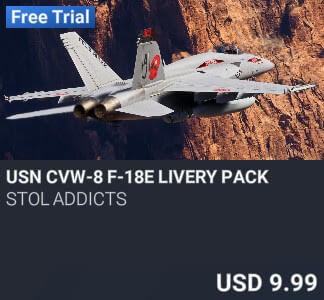 USN CVW-8 F-18E Livery Pack by STOL Addicts. USD 9.99. New on PC and Xbox