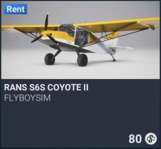 Rans S6S Coyote II by FlyBoy Simulations. SC 80. New on PS5