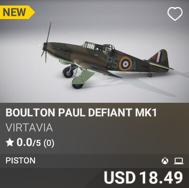 Boulton Paul Defiant Mk1 by Virtavia. USD 18.49. New on PC and Xbox