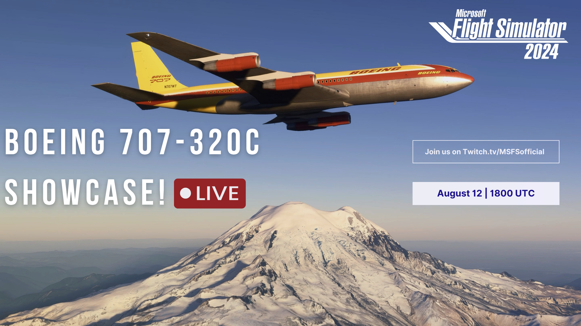 Boeing 707-320C Showcase Livestream Banner