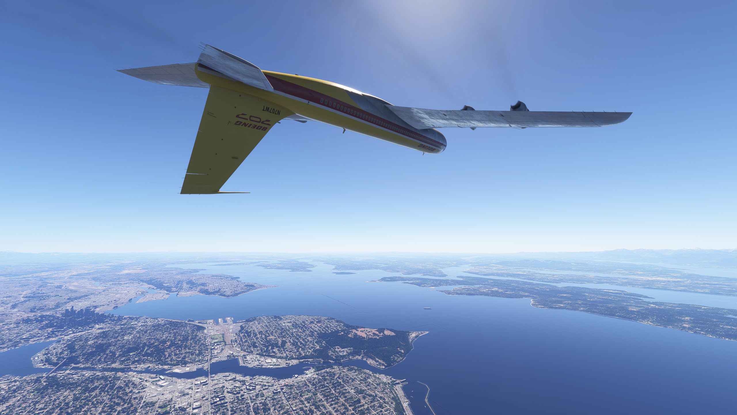 A Boeing 707 does a barrel roll