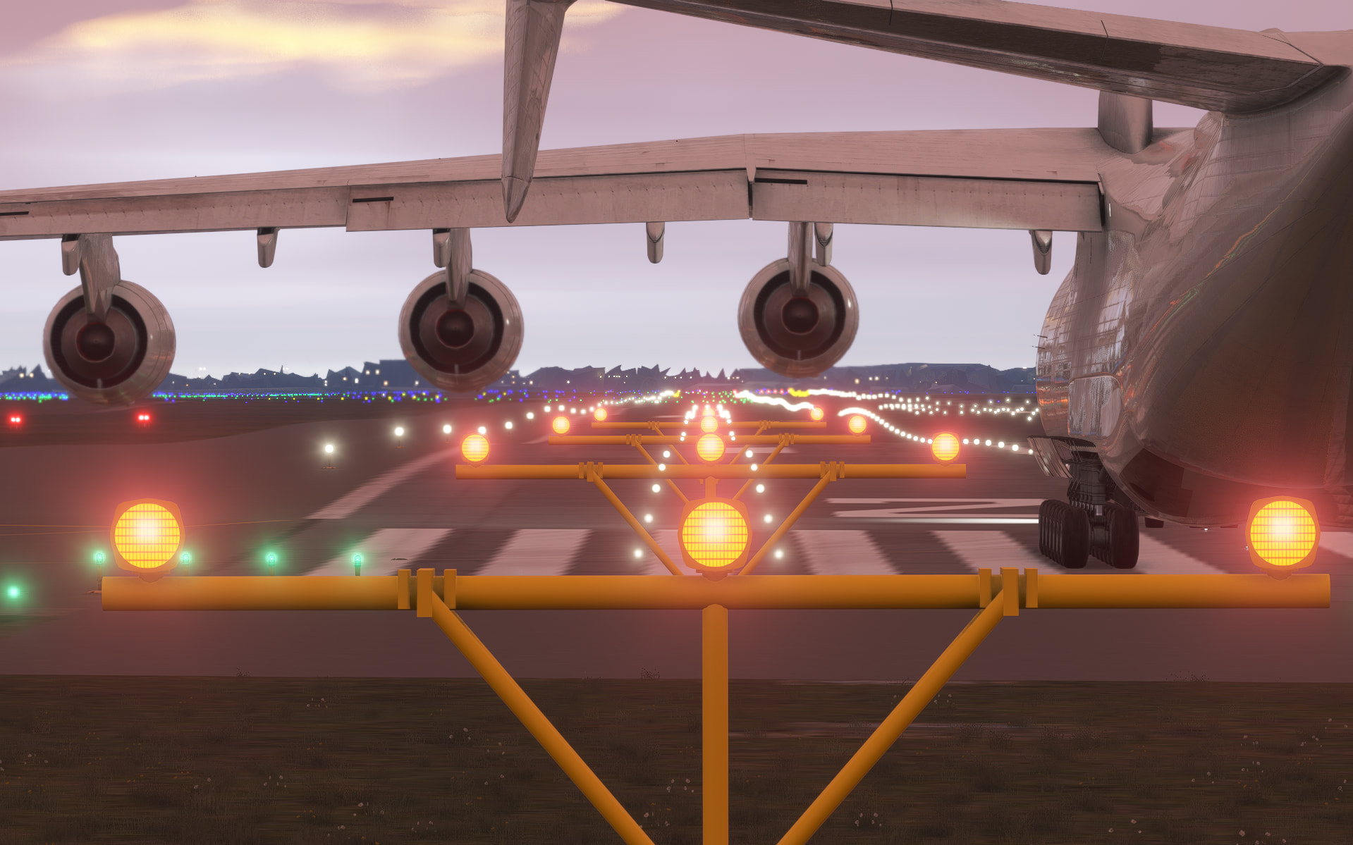 An Antonov AN-225 lines up for takeoff