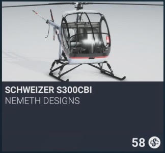Schweizer S300CBi by Nemeth Designs. SC 58. New on PS5