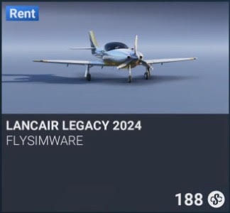 Lancair Legacy 2024 by Flysimware. SC 188. New on PS5