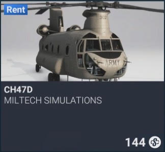 CH47D by Miltech Simulations. SC 144. New on PS5