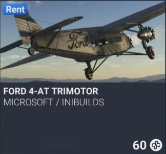 Ford 4-AT Trimotor by Microsoft / iniBuilds. SC 60. New on PS5