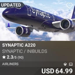 Synaptic A220 by Synaptic / iniBuilds. USD 64.99. Update on PC and Xbox