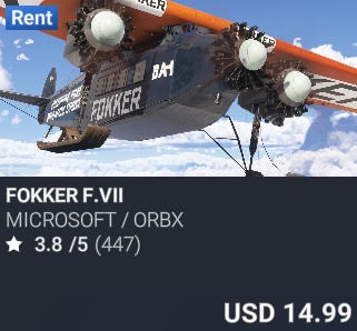 Fokker F.VII by MICROSOFT / ORBX. USD 14.99. Update on PC and Xbox