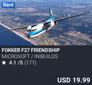 Fokker F27 Friendship by Microsoft / iniBuilds. USD 19.99. Update on PC and Xbox