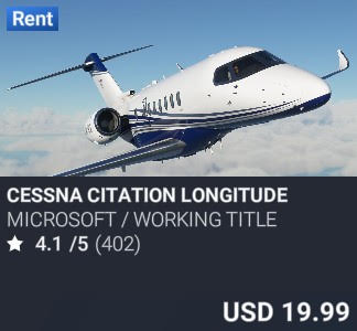 Cessna Citation Longitude by Microsoft / Working Title. USD 19.99. Update on PC and Xbox