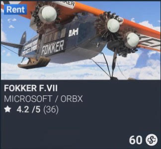Fokker F.VII by MICROSOFT / ORBX. SC 60. Update on PS5