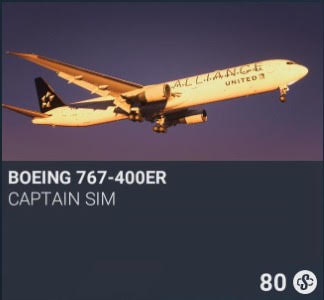 Boeing 767-400ER by Captain Sim. SC 80. New on PS5