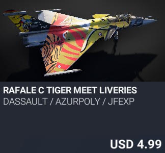 Rafale C Tiger Meet Liveries by Dassault / AzurPoly / JFEXP. USD 4.99. New on PC and Xbox