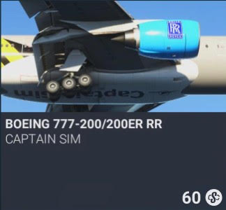 Boeing 777-200/200ER RR by Captain Sim. SC 60. New on PS5