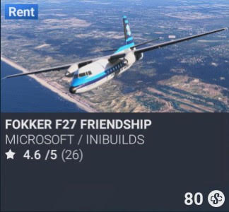 Fokker F27 Friendship by Microsoft / iniBuilds. SC 80. Update on PS5