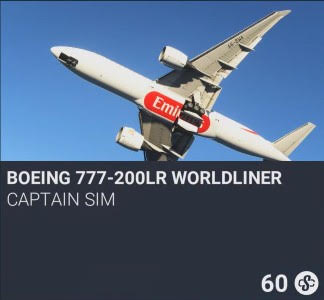 Boeing 777-200LR Worldliner by Captain Sim. SC 60. New on PS5