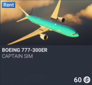 Boeing 777-300ER by Captain Sim. SC 60. New on PS5