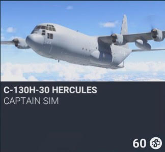 C-130H-30 Hercules by Captain Sim. SC 60. New on PS5