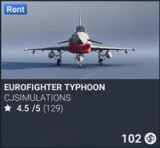 Eurofighter Typhoon by CJSimulations. SC 102. Update on PS5
