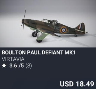 Boulton Paul Defiant Mk1 by Virtavia. USD 18.49. New on PC