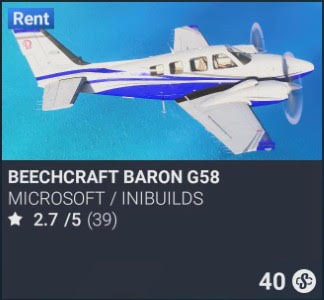 Beechcraft Baron G58 by Microsoft / iniBuilds. SC 40. Update on PS5