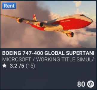 Boeing 747-400 Global Supertanker by Microsoft / Working Title Simulations. SC 80. Update on PS5