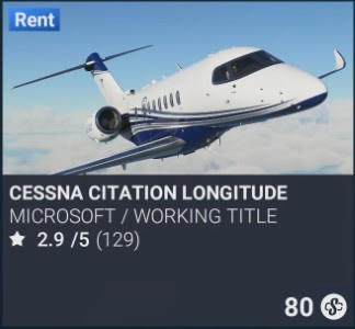 Cessna Citation Longitude by Microsoft / Working Title. SC 80. Update on PS5