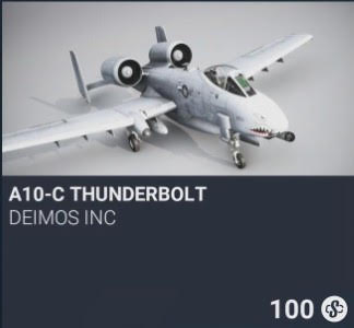 A10-C Thunderbolt by DeimoS Inc. SC 100. New on PS5