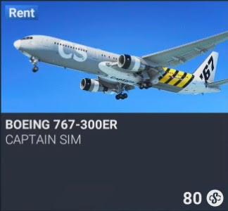 Boeing 767-300ER by Captain Sim. SC 80. New on PS5