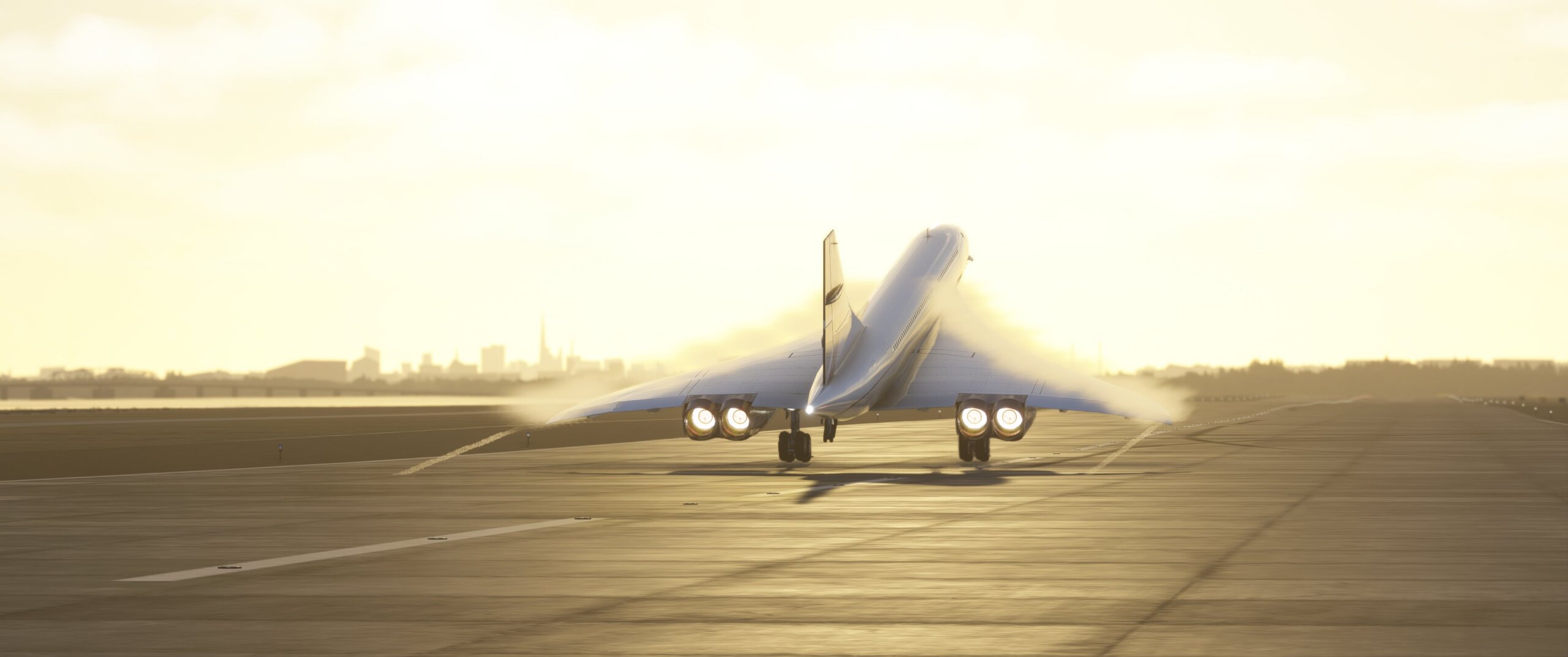 Concorde lifts for takeoff with afterburners lit