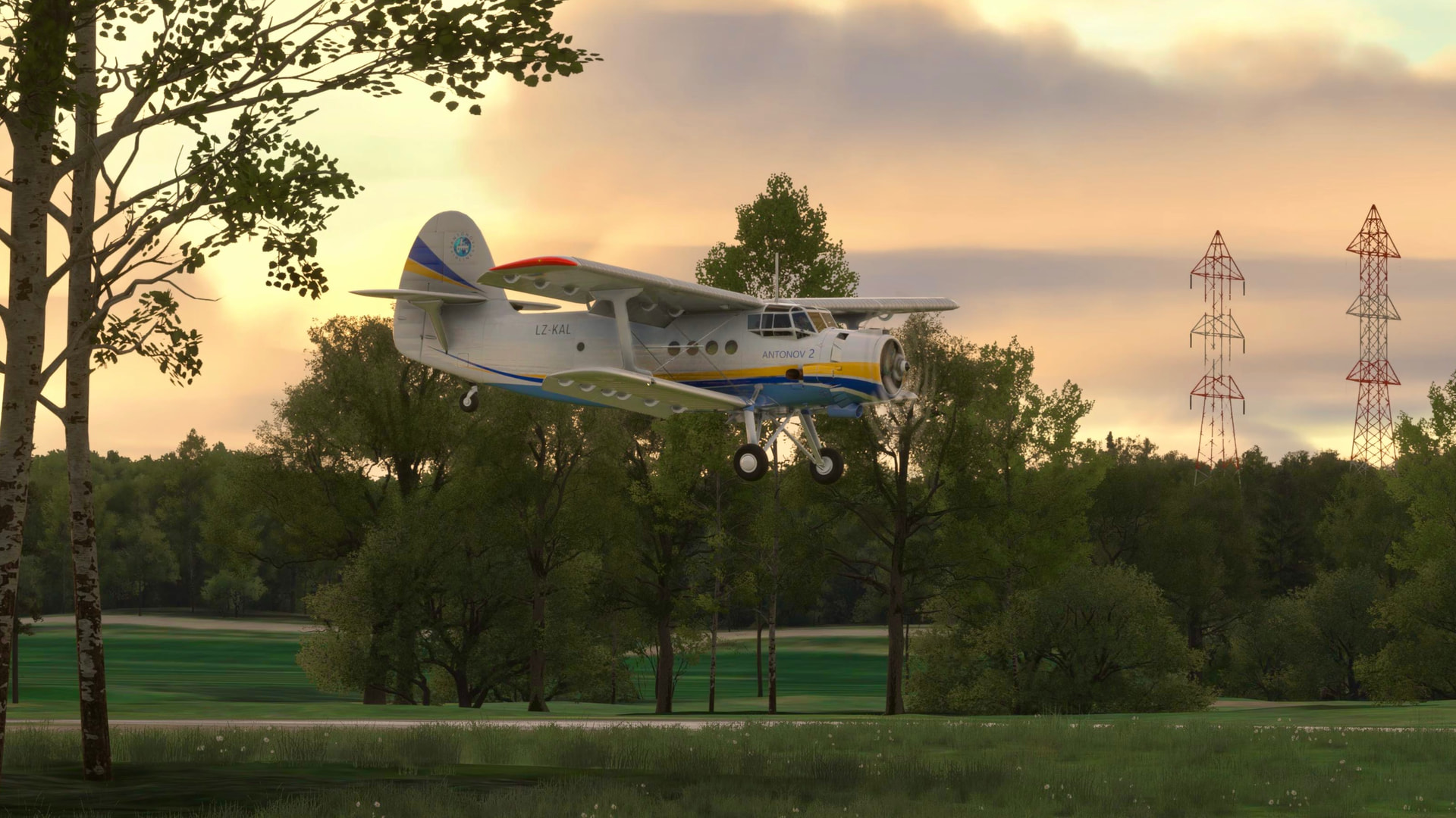 An Antonov AN-2 flies low