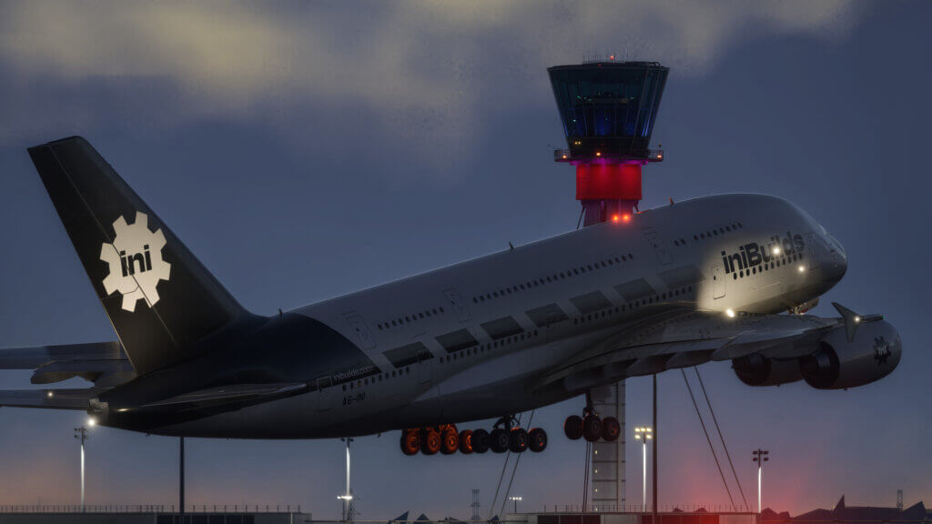 An Airbus A380 rotates for takeoff at London Heathrow Airport
