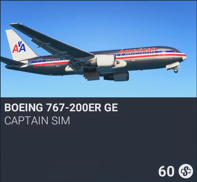 Boeing 767-200ER GE by Captain Sim. SC 60. New on PS5