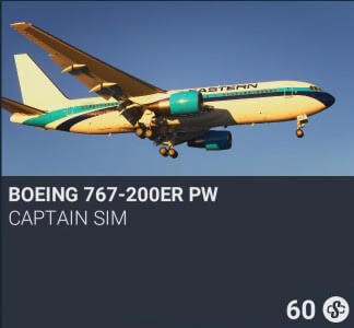 Boeing 767-200ER PW by Captain Sim. SC 60. New on PS5