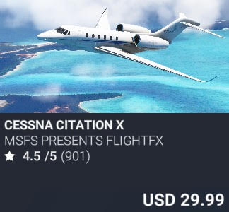 Cessna Citation X by MSFS Presents FlightFX. USD 29.99. Update on PC and Xbox