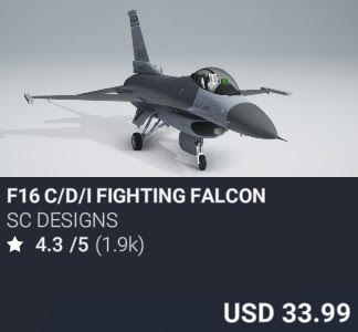 F16 C/D/I Fighting Falcon by SC Designs. USD 33.99. Update on PC and Xbox