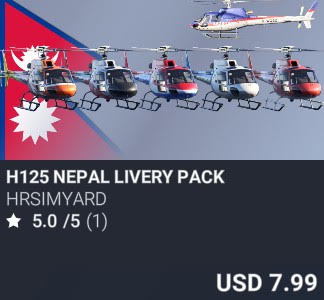 H125 Nepal Livery Pack by HRSimYard. USD 7.99. Update on PC and Xbox
