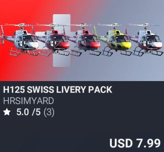 H125 Swiss Livery Pack by HRSimYard. USD 7.99. Update on PC and Xbox