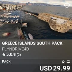 Greece Islands South Pack by FLYNDRIVE4D. USD 29.99. New on Xbox