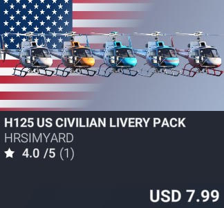 H125 US Civilian Livery Pack by HRSimYard. USD 7.99. Update on PC and Xbox