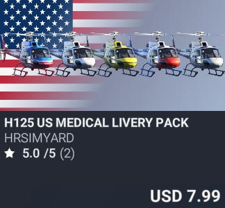H125 US Medical Livery Pack by HRSimYard. USD 7.99. Update on PC and Xbox