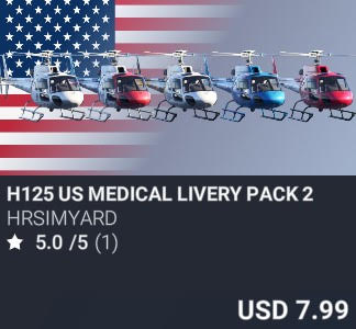 H125 US Medical Livery Pack 2 by HRSimYard. USD 7.99. Update on PC and Xbox