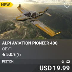 Alpi Aviation Pioneer 400 by OBY1 Flight Simulator Adventures. USD 19.99. New on PC and Xbox