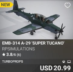 EMB-314 A-29 'SUPER TUCANO' by rpsimulations. USD 20.99. New on PC and Xbox