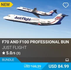 F70 and F100 Professional Bundle by Just Flight. USD 84.99. New on PC