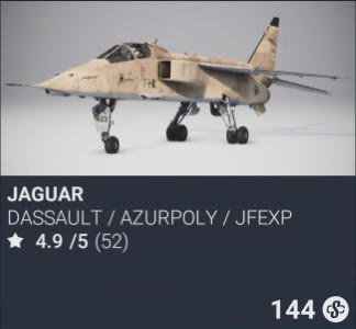 Jaguar by Dassault / AzurPoly / JFEXP. SC 144. Update on PS5