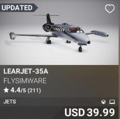 Learjet-35a by Flysimware. USD 39.99. Update on PC