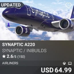 Synaptic A220 by Synaptic / iniBuilds. USD 64.99. Update on PC and Xbox
